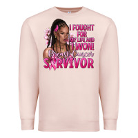 Pale Pink i fought for my life and i won afro woman Premium Sweatshirt - NancyCooperArtShop