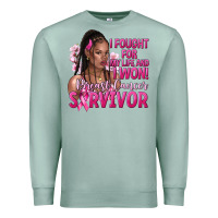 Seafoam i fought for my life and i won afro woman Premium Sweatshirt - NancyCooperArtShop