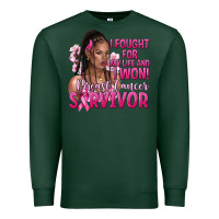Sports Green i fought for my life and i won afro woman Premium Sweatshirt - NancyCooperArtShop
