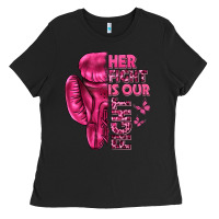 Black Her Fight Is Our Fight Cancer Ladies Tee - texasbilliewilder