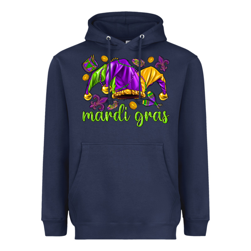 Mardi Gras With Jester Heavyweight Hoodie by NancyCooperArtShop | Teevron
