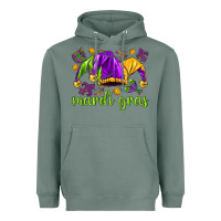 Sage Mardi Gras with jester Heavyweight Hoodie - NancyCooperArtShop