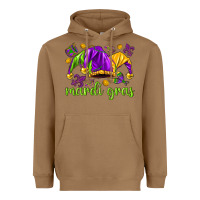 Toasted Coconut Mardi Gras with jester Heavyweight Hoodie - NancyCooperArtShop