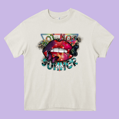 Hot Mom Summer Heavy Core Tee Designed By Sublimationcraftshop