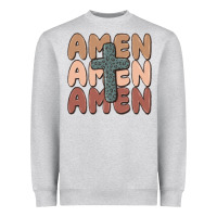 Heather Grey amen Heavyweight Sweatshirt - MaliasSmallBusiness