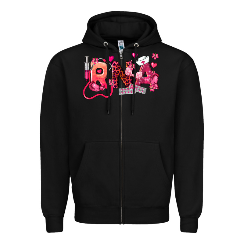 Rna Breast Cancer Registered Nurse Assistant Zipper Hoodie by LillyAllenDesigns | Teevron