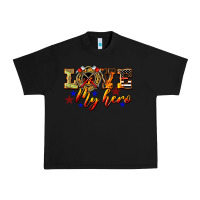 Black Love My Hero Firefighter Urban Heavy Tee - LillyAllenDesigns