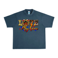 Midnight Navy Love My Hero Firefighter Urban Heavy Tee - LillyAllenDesigns