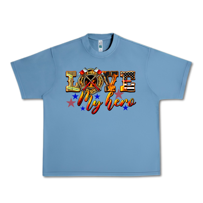 Love My Hero Firefighter Urban Heavy Tee by LillyAllenDesigns | Teevron
