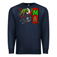 Navy Christmas Character Nurse Premium Sweatshirt - NancyCooperArtShop
