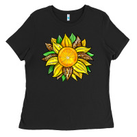 Black lemon sunflower Ladies Tee - Zillion Design Studio