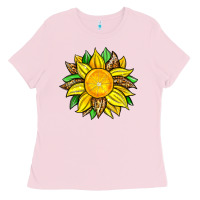 Bubblegum Pink lemon sunflower Ladies Tee - Zillion Design Studio