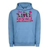 Pigment Pebble Blue One loved mama Valentine's Day Urban Hoodie - FaDigitalArtStudio
