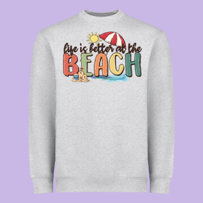Life Is Better At The Beach Heavyweight Sweatshirt Designed By Maliassmallbusiness