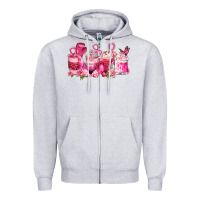 Heather Grey cancer coffee cups Zipper Hoodie - LillyAllenDesigns
