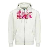 Oatmeal Heather cancer coffee cups Zipper Hoodie - LillyAllenDesigns