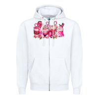 White cancer coffee cups Zipper Hoodie - LillyAllenDesigns