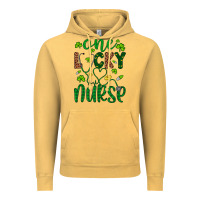 Vintage Mustard Leopard Glitter One Lucky Nurse Vintage Hoodie - Artiststas