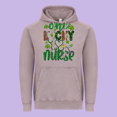 Leopard Glitter One Lucky Nurse Vintage Hoodie Designed By Artiststas