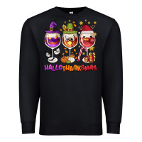 Black Hallothanksmas wine glasses Premium Sweatshirt - NancyCooperArtShop