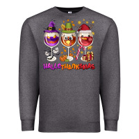 Charcoal Heather Hallothanksmas wine glasses Premium Sweatshirt - NancyCooperArtShop