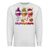 Oatmeal Heather Hallothanksmas wine glasses Premium Sweatshirt - NancyCooperArtShop