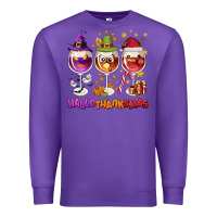 Purple Hallothanksmas wine glasses Premium Sweatshirt - NancyCooperArtShop