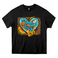 Black fall pattern heart with leopard background Heavy Core Tee - HRA Design Shop