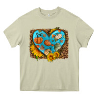 Mossy fall pattern heart with leopard background Heavy Core Tee - HRA Design Shop