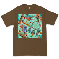 Cacao pipe tomahawk dreamcatcher headdress seamless patt Premium Tee - FaDigitalArtStudio