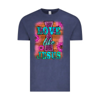 Vintage Denim love like jesus Vintage Tee - BarkalooDesign