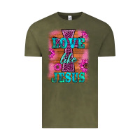 Vintage Olive love like jesus Vintage Tee - BarkalooDesign