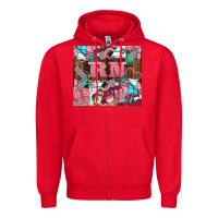 Red rn Zipper Hoodie - LillyAllenDesigns