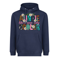 Navy Auntie Like a Mom Only Cooler Heavyweight Hoodie - texasbilliewilder