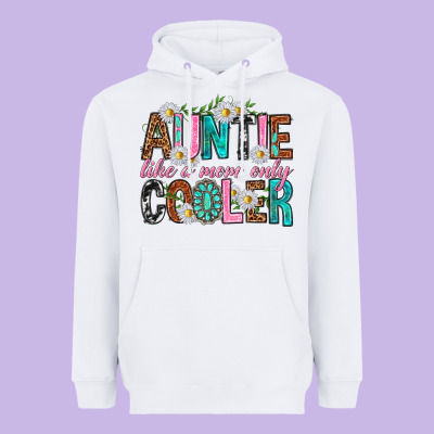 Auntie Like A Mom Only Cooler Heavyweight Hoodie Designed By Texasbilliewilder
