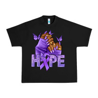 Black hope lavender ribbon all cancers Urban Heavy Tee - NancyCooperArtShop