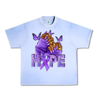 Grape Ice hope lavender ribbon all cancers Urban Heavy Tee - NancyCooperArtShop