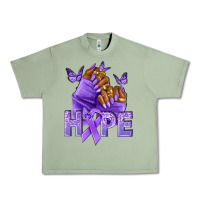 Oil Green hope lavender ribbon all cancers Urban Heavy Tee - NancyCooperArtShop