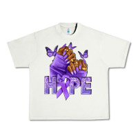 Hope Lavender Ribbon All Cancers Urban Heavy Tee | Teevron