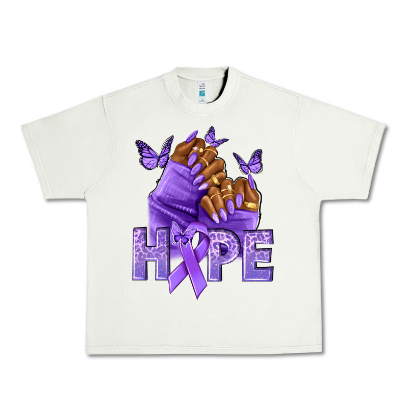 Hope Lavender Ribbon All Cancers Urban Heavy Tee by NancyCooperArtShop | Teevron