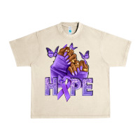 Sandshell hope lavender ribbon all cancers Urban Heavy Tee - NancyCooperArtShop