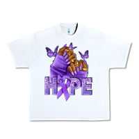 White hope lavender ribbon all cancers Urban Heavy Tee - NancyCooperArtShop