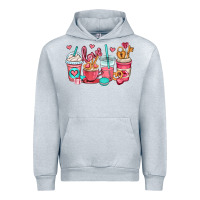 Heather Grey valentines day coffee cups (1) Urban Hoodie - OliviaCreatesArt