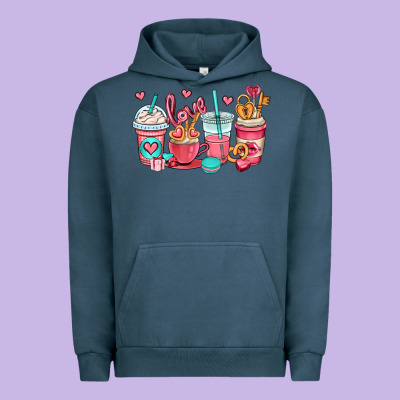 Valentines Day Coffee Cups (1) Urban Hoodie Designed By Oliviacreatesart