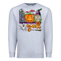 Heather Grey Boo Y'all Premium Sweatshirt - texasbilliewilder
