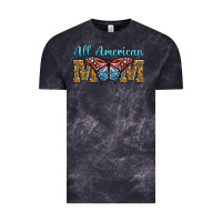 Cloud Black all american mom american flag butterfly Vintage Tee - LillyAllenDesigns