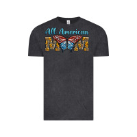 Vintage Black all american mom american flag butterfly Vintage Tee - LillyAllenDesigns
