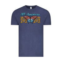 Vintage Denim all american mom american flag butterfly Vintage Tee - LillyAllenDesigns