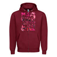 Burgundy in october we wear pink Zipper Hoodie - LillyAllenDesigns
