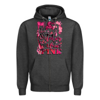Charcoal Heather in october we wear pink Zipper Hoodie - LillyAllenDesigns